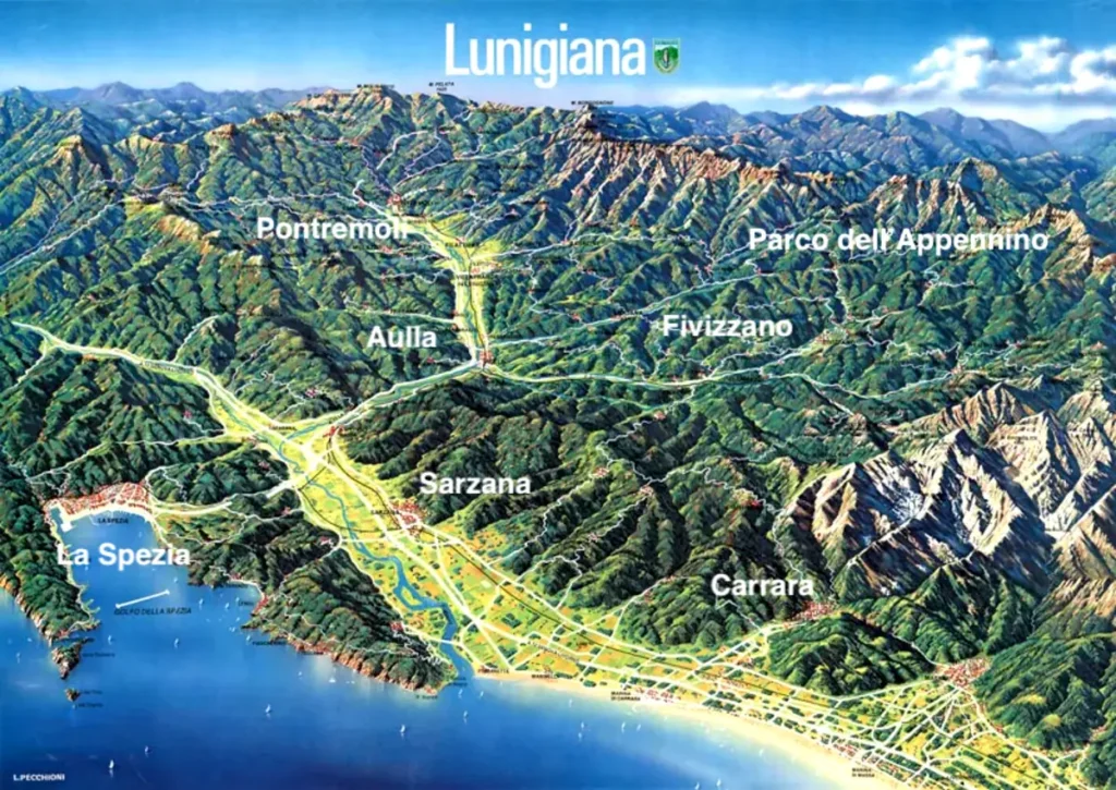 mappa della lunigiana storica