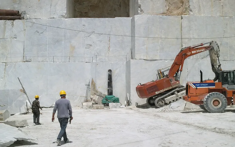 Carrara marble quarry landscape Tuscany Italy extraction site